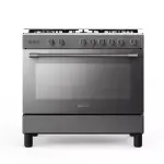 فرن توشيبا 5 عيون غاز 60x90 سم مع شواية ومروحة - ستيل - RLA1-90MG5GE(GMR)-SA