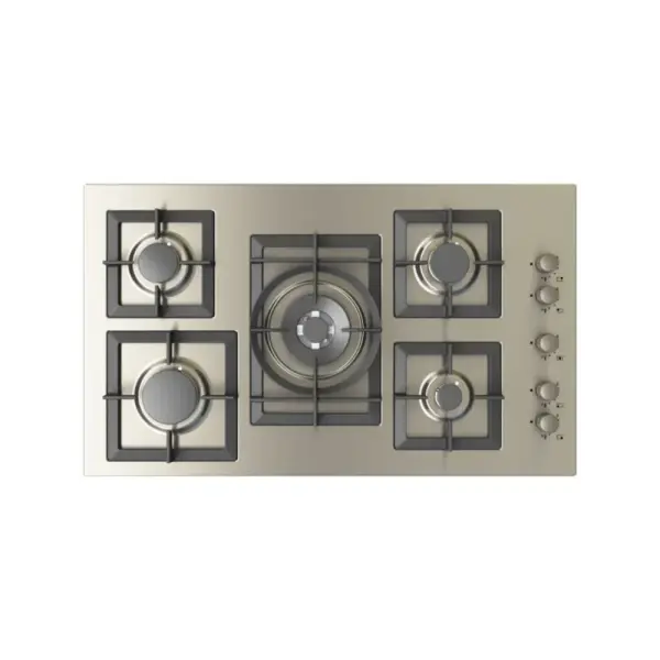 كتشن لاين سطح غاز بلت ان 5 شعلات 90 سم إيطالي من الستانلس ستيل فضي J5020