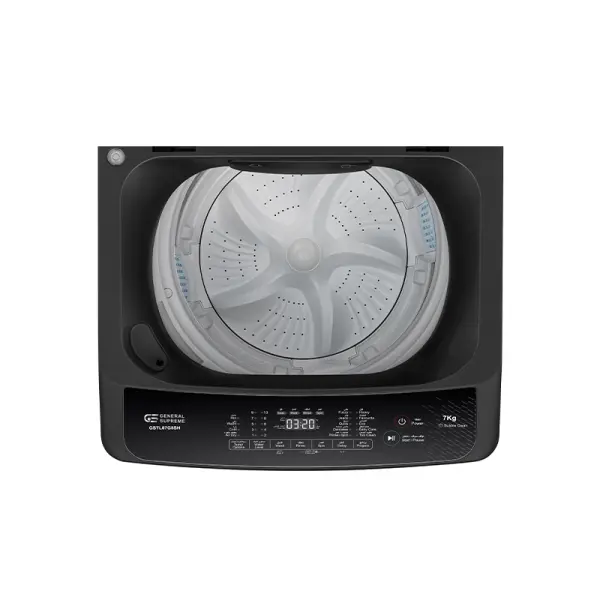 جنرال سوبريم غسالة اوتوماتيك تعبئه علوية 7 كيلو، 10 برنامج , فضي غامق,GSTL07G8SH